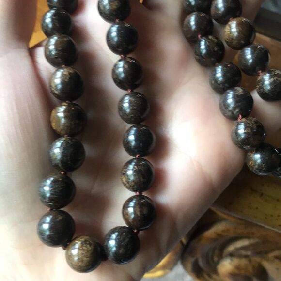 Natural Bronzite Sterling Silver Necklace - Picture 2 of 6